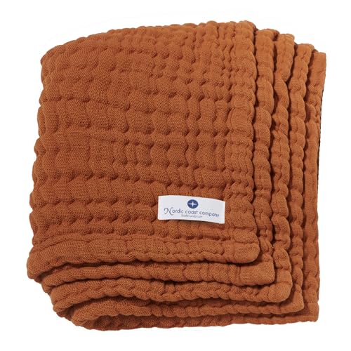 Babydecke Musselin von Nordic Coast Puckdecke Krabbeldecke Spucktuch (Zimt, 80x80cm) von nordic coast company