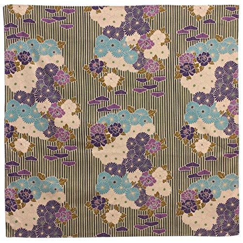 Japanisch Furoshiki Tuch Retro Blume Große 100×100 cm Made in Japan 100% Baumwolle Kissenbezug Modern Dekoration Furoshiki Tuch Stoff (Blau-Violett) von noren