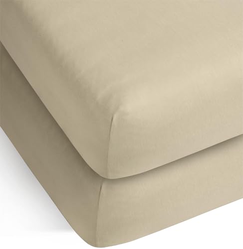 2 x Bambus Spannbettlaken Spannbettuch Bettlaken aus 100% Bambus 210 g/m² Oeko Tex Farbe Beige Größe 90-100 cm x 200 cm x 30 cm von normani