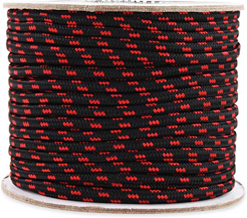 Allzweck-Outdoor-Seil 5 mm x 60 Meter Farbe Schwarz/Rot von normani
