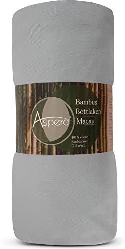 Bambus Spannbettlaken 4 Jahreszeiten| weiches Spannbetttuch 210 g/m² Oeko-Tex aus aktmungsaktivem Material Temperaturregulierend Farbe Hellgrau Größe 90-100 cm x 200 cm x 30 cm von normani