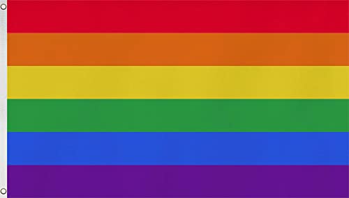 Fahne mit Messingösen 90 x 150, 150 x 250 oder 300 x 500 cm wählbar Farbe Regenbogen Größe 150 x 250 von normani