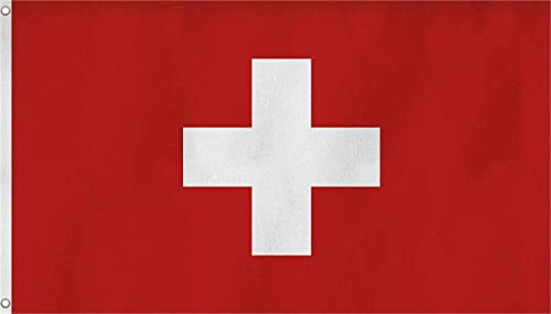 Flagge Großformat 250 x 150 cm wetterfest Fahne in 16 verschiedenen Ausführungen mit Ösen Farbe Schweiz von normani