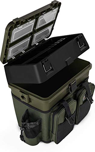 Sitzkiepe Angelobox Angel-Sitzbox Angelrucksack Angeltasche Angelkoffer Angler-Gerätekasten mit 4 Tackle Boxen Farbe Oliv Sitzkiepe Angelobox Angel-Sitzbox Angelrucksack Angeltasche Angelkoffer Angler-Gerätekasten mit 4 Tackle Boxen Farbe Oliv von normani