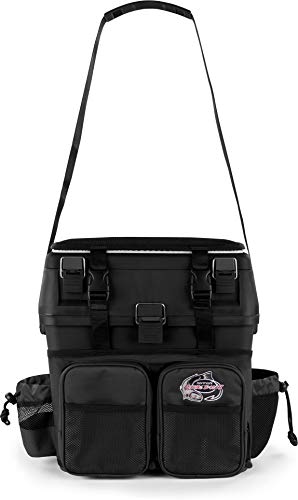 Sitzkiepe Angelrucksack Multi-Angelbox Sitz- und Gerätekasten mit Tragegurtsystem - inklusive 4 Kunststoffboxen Farbe Dunkelschwarz von normani
