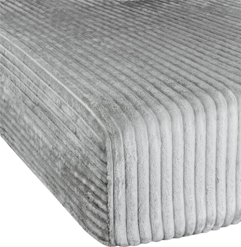 Spannbettlaken aus Streifen-Flanell in verschiedenen Größen für hohe Matratzen | 90-100 cm x 200 cm bis 200 cm x 200 cm Farbe Hellgrau Größe 160 cm × 200 cm Spannbettlaken aus Streifen-Flanell in verschiedenen Größen für hohe Matratzen | 90-100 cm x 200 cm bis 200 cm x 200 cm Farbe Hellgrau Größe 160 cm × 200 cm von normani