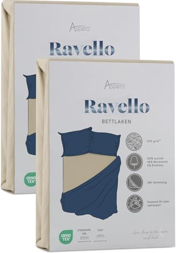 Spannbettlaken aus weichem Lyocell-Baumwoll Material mit 35 cm Steghöhe - atmungsaktives Spann-Betttuch Baumwoll-Bettlaken Laken Farbe 2 x Beige Größe 80-100 cm x 200 cm x 35 cm Spannbettlaken aus weichem Lyocell-Baumwoll Material mit 35 cm Steghöhe - atmungsaktives Spann-Betttuch Baumwoll-Bettlaken Laken Farbe 2 x Beige Größe 80-100 cm x 200 cm x 35 cm von normani