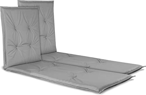 normani 2 Aulfagen Gartenliegen Sonnenliegen Auflage - 2er Set Strandliege Polsterauflage mit weicher und langlebiger Füllung aus wasserdichtem Material Farbe Hellgrau von normani