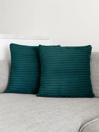 normani 2 oder 4 Couch-Kissen mit und ohne Füllung | 45x45cm oder 60x60cm | aus weichem Streifen-Flanell mit Reißverschluss Farbe 60x60 cm Petrol Größe 2er Set ohne Füllung normani 2 oder 4 Couch-Kissen mit und ohne Füllung | 45x45cm oder 60x60cm | aus weichem Streifen-Flanell mit Reißverschluss Farbe 60x60 cm Petrol Größe 2er Set ohne Füllung von normani