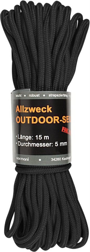 normani Allzweck-Outdoor-Seil 5 mm x 15 m Chetwynd Seil, Stabiles Polypropylen-Seil für Caravan,Zelt,Boot -belastbar bis 250 kg von normani