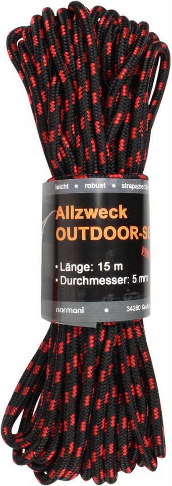 normani Allzweck-Outdoor-Seil 5 mm x 15 m Chetwynd Seil, Stabiles Polypropylen-Seil für Caravan,Zelt,Boot -belastbar bis 250 kg von normani