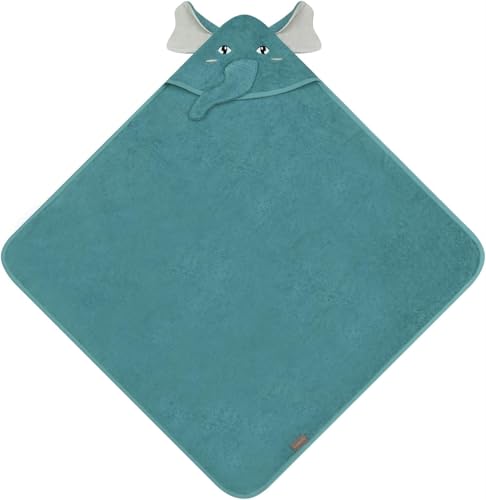 normani Baby Kapuzentuch Frottee Wickeltuch Kapuzenhandtuch aus 100% Bio-Baumwolle in 80x80 cm - Badetuch für kleine Kinder Farbe 1 x Petrol von normani
