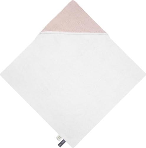 normani Baby Kapuzentuch aus Musselin Frottee Wickeltuch Kapuzenhandtuch aus 100% Bio-Baumwolle in 75x75cm - Badetuch für kleine Kinder Farbe 1x Rosa von normani