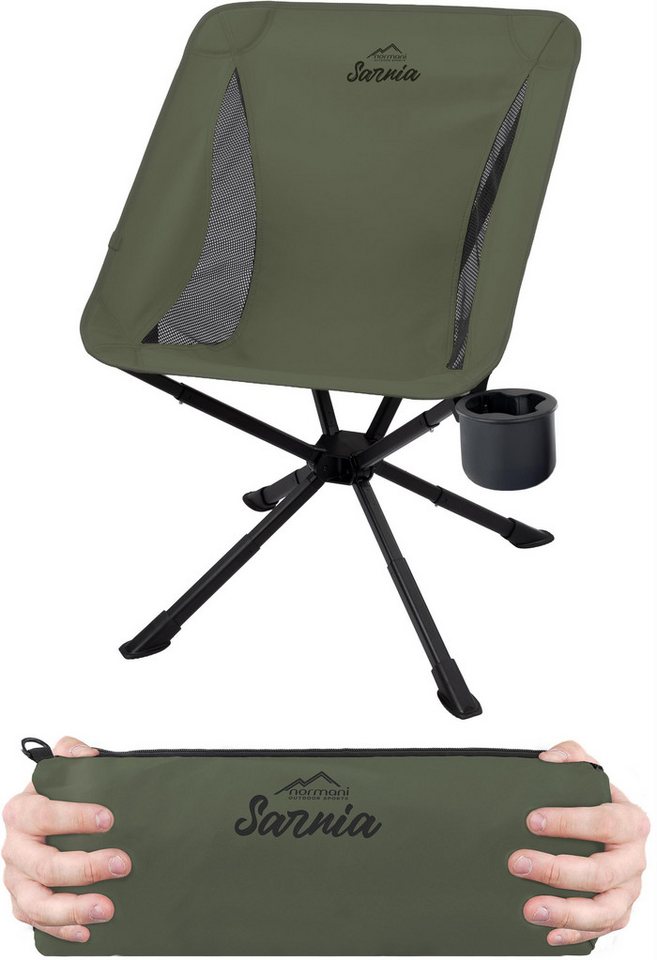 normani Campingstuhl Campingstuhl mit Getränkehalter Sarnia, Ultraleichter klappbarer Angelhocker Wanderstuhl mit Becherhalter von normani