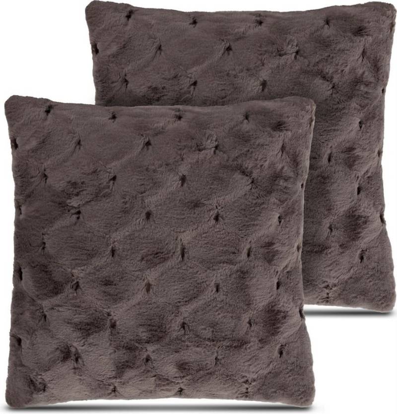 normani Dekokissen 2 Kissenbezüge Riga, dekorative extra weiche Couchkissen 45 x 45 cm von normani