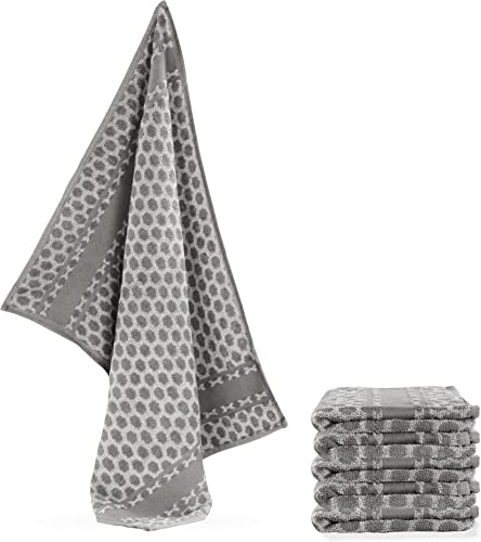 normani Geschirrtücher Abtrocktücher aus 100% saugstarker Baumwolle3,6 oder 12 Geschirrhandtücher Frottee Geschirrtuch 50 x 70 cm Farbe 6 x Grau von normani