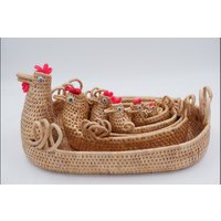 1Set | 6 Stücke Huhn Aufbewahrungskorb, Osternest, Ostern Hühnerkorb Für Eier, Weidenhuhnkorb, Blumenkorb, Obstkorb 1Set | 6 Stücke Huhn Aufbewahrungskorb, Osternest, Ostern Hühnerkorb Für Eier, Weidenhuhnkorb, Blumenkorb, Obstkorb von nornorbag