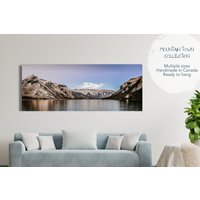 Bergkette-Leinwand-Wandkunst Für Den Flur, Lake Minnewanka-Banff-Nationalpark, Kunstwerk Wohnzimmer, Wanddekoration Cottage Und Hütte von NorthandNature