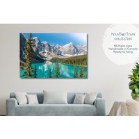 Moraine Lake Wandkunst Für Schlafzimmer, Banff Nationalpark Bild, Bergsee Wohnzimmer, Naturlandschaft Leinwanddruck von NorthandNature