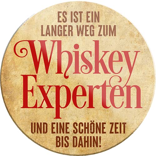 Magnet ''Es ist EIN Langer Weg zum Whiskey Experten'' 8x8cm Kühlschrankmagnet Lustige Sprüche Feier Vintage Retro Geburtstag Deko Party Überraschung Fan Alkohol Cocktail Bier Sekt Getränk Schnaps von Generic