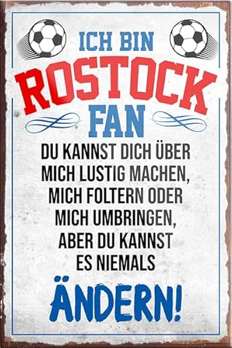 Magnet ''Rostock Fan'' 9x6cm Kühlschrankmagnet Lustige Sprüche Feier Vintage Retro Geburtstag Deko Party Überraschung Fan Fußball Mannschaft Verein Bolzen von Generic