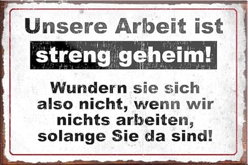 Magnet ''Unsere Arbeit ist streng geheim'' 9x6cm Kühlschrankmagnet Lustige Sprüche Feier Vintage Retro Geburtstag Deko Party Überraschung Fan Büro Chef Angestellter Arbeit Job von Generic