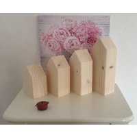 xxl 4 Deko Holzhäuser Im Set, Natürliche Handmade, Ganzjahresdeko xxl 4 Deko Holzhäuser Im Set, Natürliche Handmade, Ganzjahresdeko von notFactoryDesign