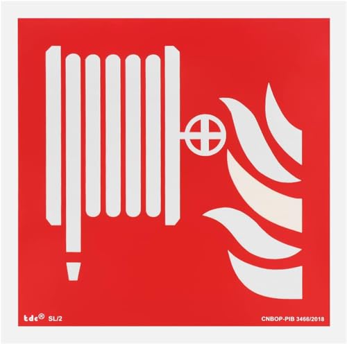 notlok Safety Work - Brandschutzzeichen - Hydrantenschild [ 15 x 15 cm ] | Nachleuchtende PVC Kunststoffplatte + Aufkleber für einfache Montage | DIN EN ISO 7010 | Schilder Nachleuchtend von notlok Safety Work