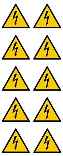 notlok Safety Work Elektrischen Warnschildern Aufkleber: ACHTUNG: Hochspannung! Gerät unter Spannung! Elektrisches Gerät, hohe Spannung, Stromschlaggefahr, nicht berühren - 10 Stück, 29x22 cm von notlok Safety Work