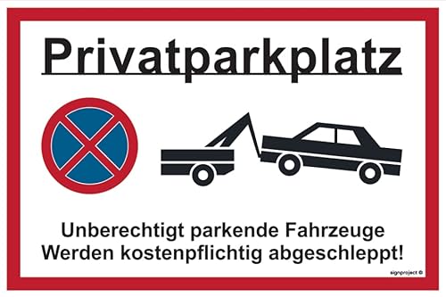 notlok Safety Work Parken Verboten [ 30×20 cm ] | Parkplatzschild, Abschlepp Schild, Privatparkplatz, Parkverbot, Privatgrundstück Schilder | Wetterfest, Wasserdicht, UV-Schutz, Hochwertiger UV-Druck von notlok Safety Work