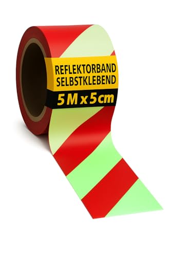 notlok Safety Work – Reflektorband Selbstklebend [ 5 M x 5 cm ] | Reflektierendes Klebeband & Reflektor Klebeband für Sicherheit | Reflektorfolie Selbstklebend in Rot von notlok Safety Work