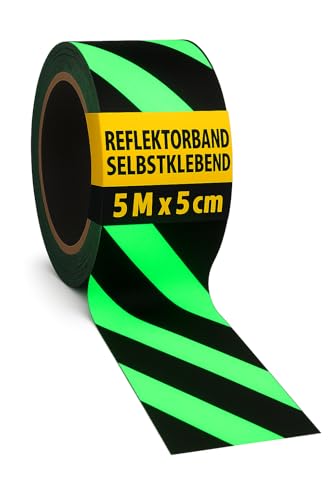 notlok Safety Work – Reflektorband Selbstklebend [ 5 M x 5 cm ] | Reflektierendes Klebeband & Reflektor Klebeband für Sicherheit | Reflektorfolie Selbstklebend in Schwarz von notlok Safety Work