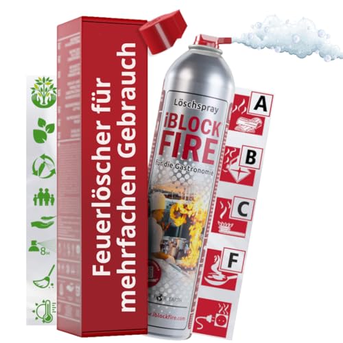 notlok Safety Work - 600ml Feuerlöschspray | iBlockFIRE Klein Feuerlöscher: Gastronomie, Küche, Restaurant, Hotel | Feuerlöscher Schaum-Gel von Feuer: A B C E F | Fettbrandlöscher, Brandschutzspray notlok Safety Work - 600ml Feuerlöschspray | iBlockFIRE Klein Feuerlöscher: Gastronomie, Küche, Restaurant, Hotel | Feuerlöscher Schaum-Gel von Feuer: A B C E F | Fettbrandlöscher, Brandschutzspray von notlok Safety Work