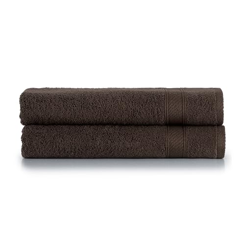 nottoc Badetücher Set Braun Dunklebraun Schokoladenbraun 2 er Pack Baumwolle 70x140 cm, sehr saugfähig, weiches Gefühl Duschtücher, große Duschtuch, Weich Badehantuch von nottoc