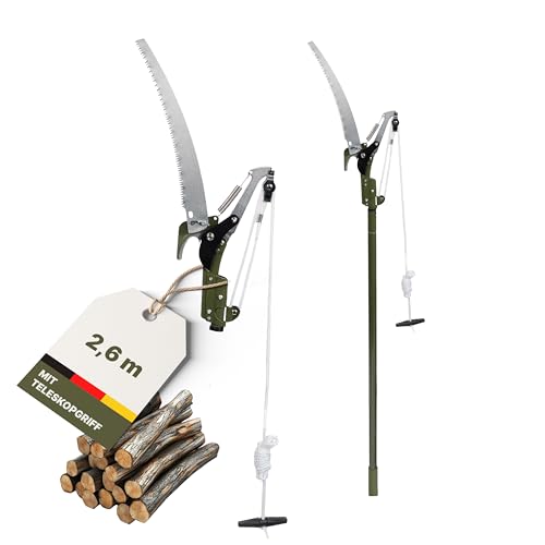 NovaTerra Astsäge mit Teleskopgriff 2in1, Astsäge Baumsäge mit Einstellbare Stiel, Schneidet Sauber und Schnell, Höhenverstellbar, 2,6m von novaterra