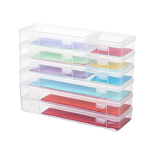novelinks Stapelbare transparente Aufbewahrungsbox aus Kunststoff mit Verriegelungsdeckel – Kunsthandwerk Zubehör Organizer Aufbewahrungsbehälter für Bleistiftbox, Buntstifte, Perlen (3 kleine + 3 novelinks Stapelbare transparente Aufbewahrungsbox aus Kunststoff mit Verriegelungsdeckel – Kunsthandwerk Zubehör Organizer Aufbewahrungsbehälter für Bleistiftbox, Buntstifte, Perlen (3 kleine + 3 von novelinks