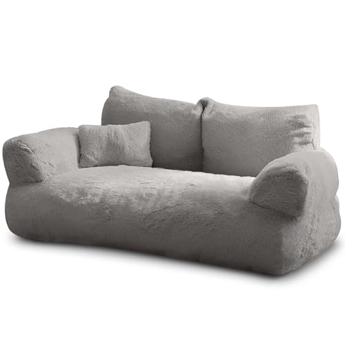noviclass® Katzensofa Simba Katzen Hundesofa in Grau | Inklusive Mini-Kissen | 70x48cm | Katzenbett Hundebett kleine Hunde | Flauschig ausreichend gefüttert | Bezug abnehmbar von noviclass