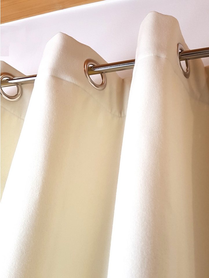 novumfix Vorhang Filzvorhang/Softfilz XXL Kälteschutz beige bis 350 cm lang ÖSEN, verdunkelnd, Schallschutzvorhang von novumfix