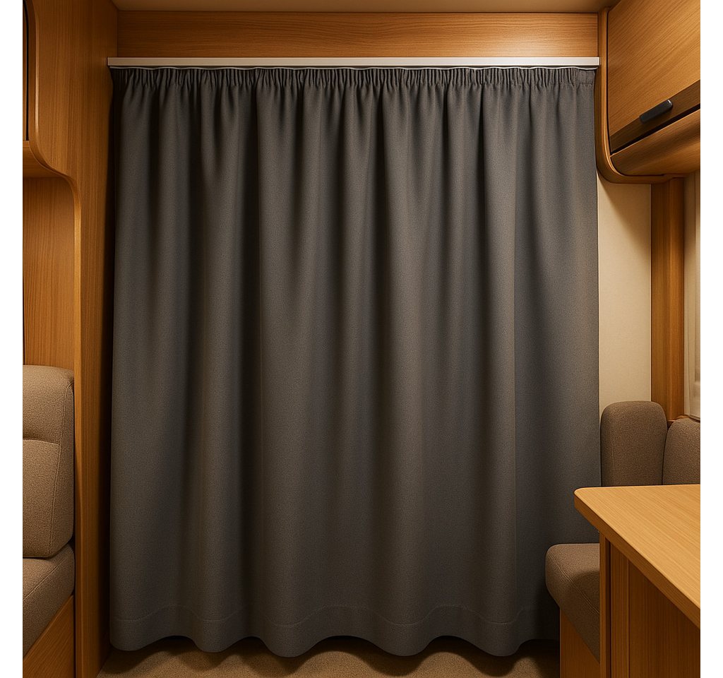 novumfix Verdunkelungsvorhang Caravangardine grau Kräuselband 145x70cm, verdunkelnd novumfix Verdunkelungsvorhang Caravangardine grau Kräuselband 145x70cm, verdunkelnd von novumfix