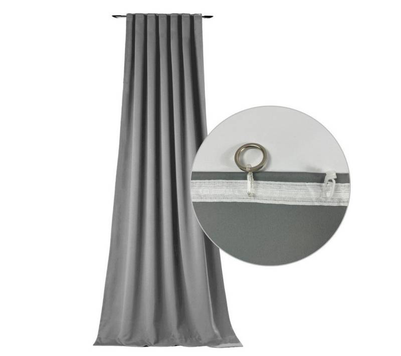 novumfix Verdunkelungsvorhang Sunout/70 grau Thermovorhang XXL Kräuselband bis 350 cm lang, verdunkelnd, extra lang von novumfix