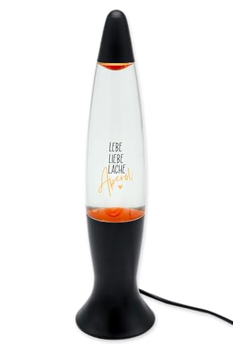 nox light Lavalampe schwarz mit individuellem Druck - ihr personalisierter Text Logo Foto (orange) von nox light