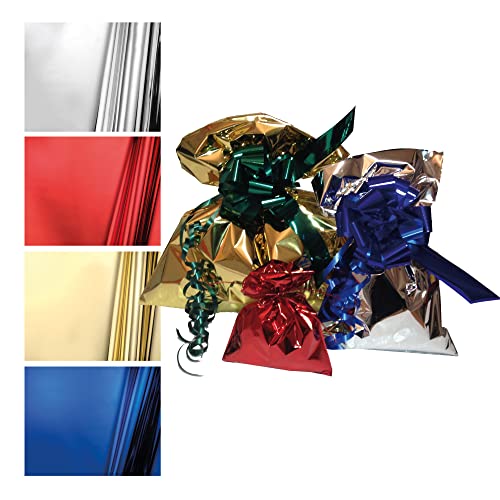 PNP 50 Briefumschläge Geschenk in PPL Metal glänzend 25 x 40 cm silber ohne Umschlag selbstklebend von np