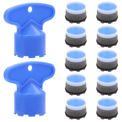 10Stück Wasserhahn Sieb Set, Strahlregler für Wasserhähne, Wasserhahnsieb-Strahlregler M18,5 mit 2 Strahlreglerschlüsseln für Badezimmer, Küche von nplaseta
