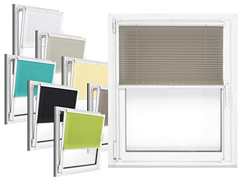 Plissee - vormontiert und mit Klemmfixierung am Fensterahmen - kinderleichte 3-Step Montage, ca. 120 x 130 cm, grau von npluseins