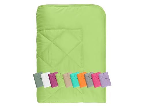 npluseins Sommerdecke 135x200 cm - dünne und leichte Bettdecke für den Sommer – Kühl schlafen – ideal für Camping Outdoor Garten und Gäste - 1180.1542, ca. 135 x 200 cm, Apfel von npluseins