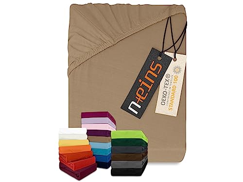 npluseins klassisches Jersey Spannbetttuch - vielen Farben + Größen - 100% Baumwolle 159.192, 140-160 x 200 cm, Hellbraun npluseins klassisches Jersey Spannbetttuch - vielen Farben + Größen - 100% Baumwolle 159.192, 140-160 x 200 cm, Hellbraun von npluseins