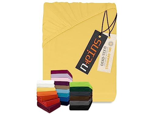 npluseins klassisches Jersey Spannbetttuch - vielen Farben + Größen - 100% Baumwolle 159.192, 180-200 x 200 cm, gelb npluseins klassisches Jersey Spannbetttuch - vielen Farben + Größen - 100% Baumwolle 159.192, 180-200 x 200 cm, gelb von npluseins