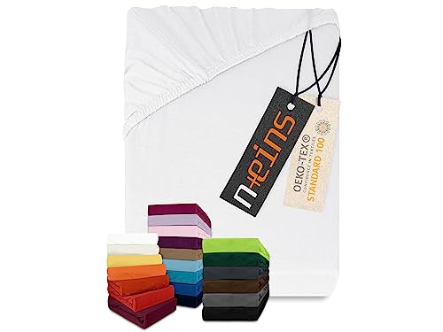npluseins klassisches Jersey Spannbetttuch - vielen Farben + Größen - 100% Baumwolle 159.192, 70 x 140 cm, weiß npluseins klassisches Jersey Spannbetttuch - vielen Farben + Größen - 100% Baumwolle 159.192, 70 x 140 cm, weiß von npluseins