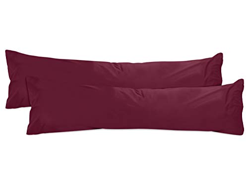 npluseins 2er Pack Baumwoll Kissenbezug - Jersey - viele Farben 1331.1812, ca. 40 x 145 cm, Bordeaux von npluseins