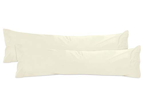 npluseins 2er Pack Baumwoll Kissenbezug - Jersey - viele Farben 1331.1812, ca. 40 x 145 cm, Natur von npluseins